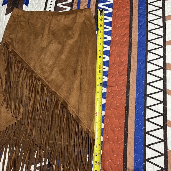Brown Suede Fri he Skirt - Picture 4 of 4